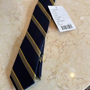 Urban Outfitters Hawkings McGill Navy & Yellow Striped Skinny Necktie NWT